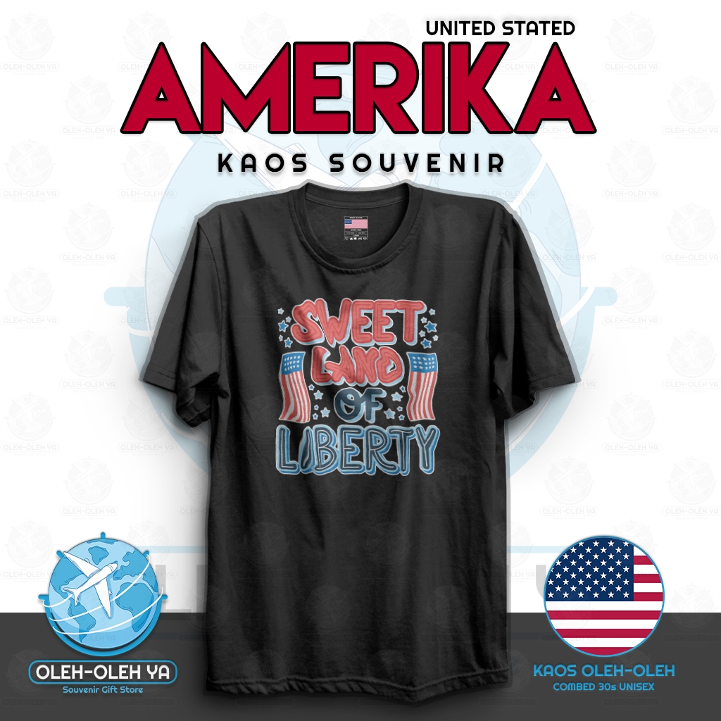 Oleh Oleh YA Souvenir Kaos Amerika Serikat Oleh Oleh Kaos Amerika T-Shirt Souvenir T-Shirt Amerika S