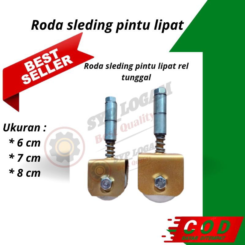 Roda pagar sleding, Roda pagar sleding rel tunggal, Roda pagar sleding pintu lipat rel tunggal