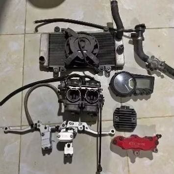 radiator set kipas kiprok karbu speedometer model koso Kawasaki ninja 250 karbu