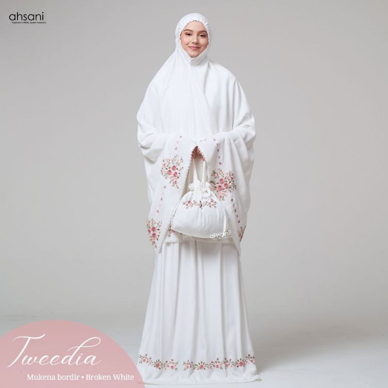 Tweedia Mukena ahsani, mukena bordir premium, mukena hadiah pejabat, mukena rayon