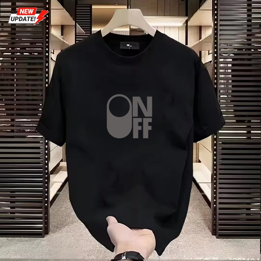 Baju Kaos Pria & Wanita Lengan Pendek / Baju Kaos On Off Logo Silver / Baju Kaos Distro Unisex