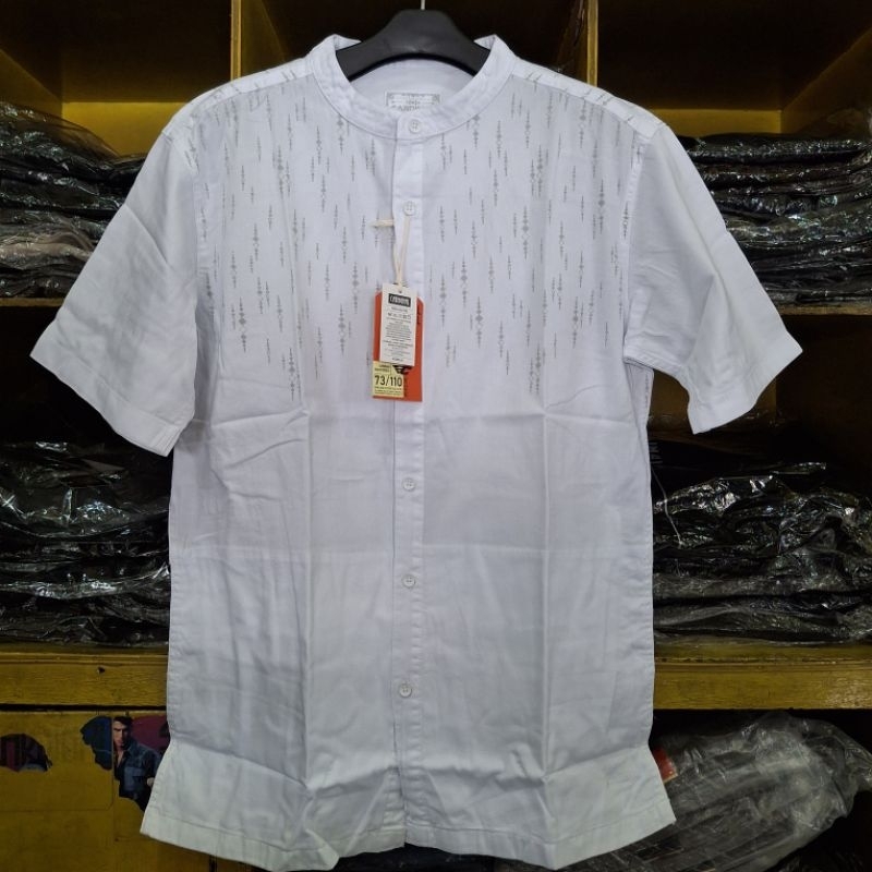 Kemeja koko pria lengan pendek Cardinal Casual - Putih