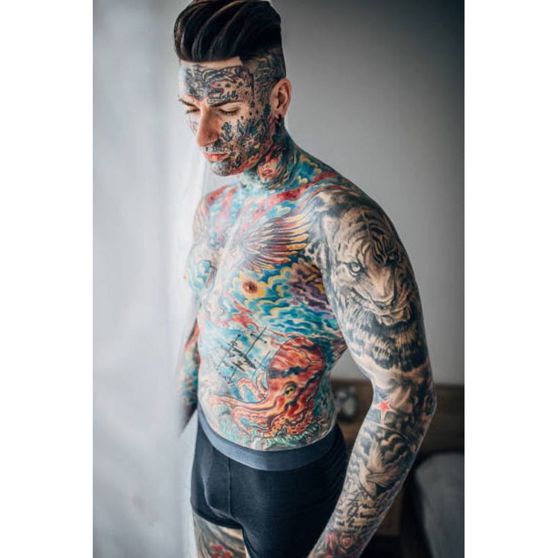 Tato Temporer Full Punggung, full tangan, full kaki, full tubuh dari kaki sampai leher  Temporary Ta