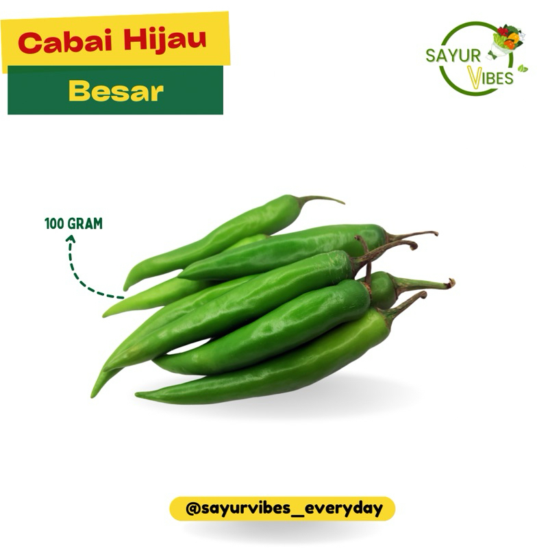 

Cabe hijau besar segar 100 gram Sayur Viber / Cabe hijau untuk menumis