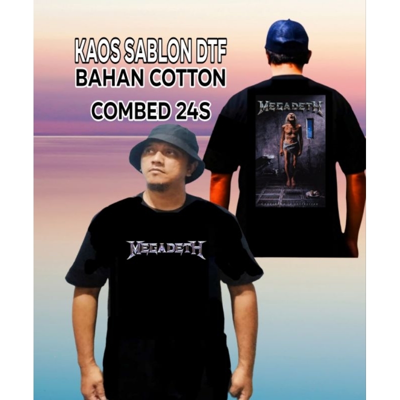 Kaos sablon DTF band music metal megadeth