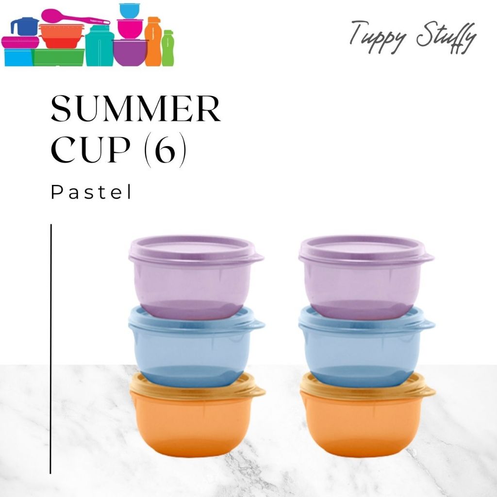 Tupperware Summer Cup Set (12) Bowl Kecil Bowl Cantik Tempat Sambal dan Saus Tempat Organizer kecil