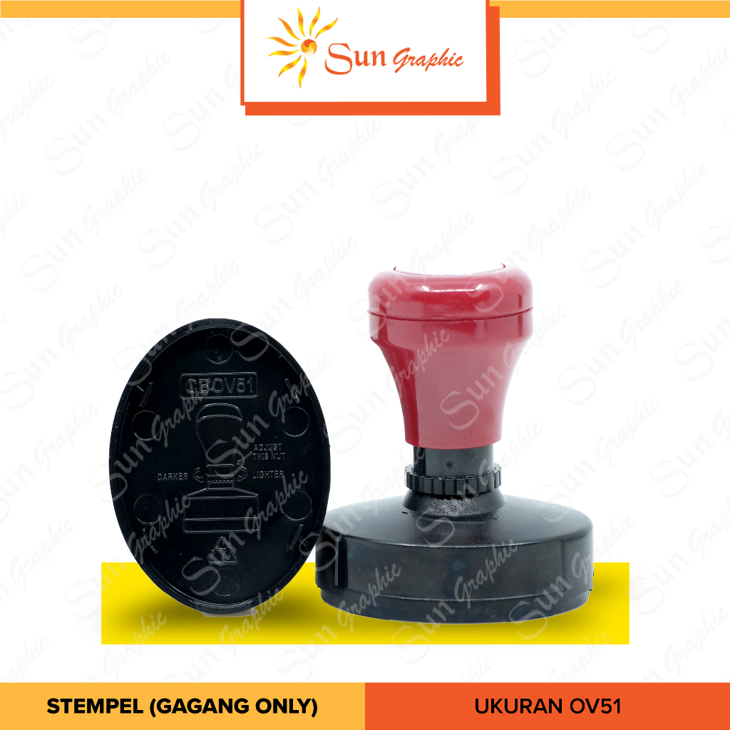 

Gagang Stempel Warna / Flash / Otomatis Oval Ukuran 35 / 45 / 51 (GAGANG ONLY) - SUN GRAPHIC