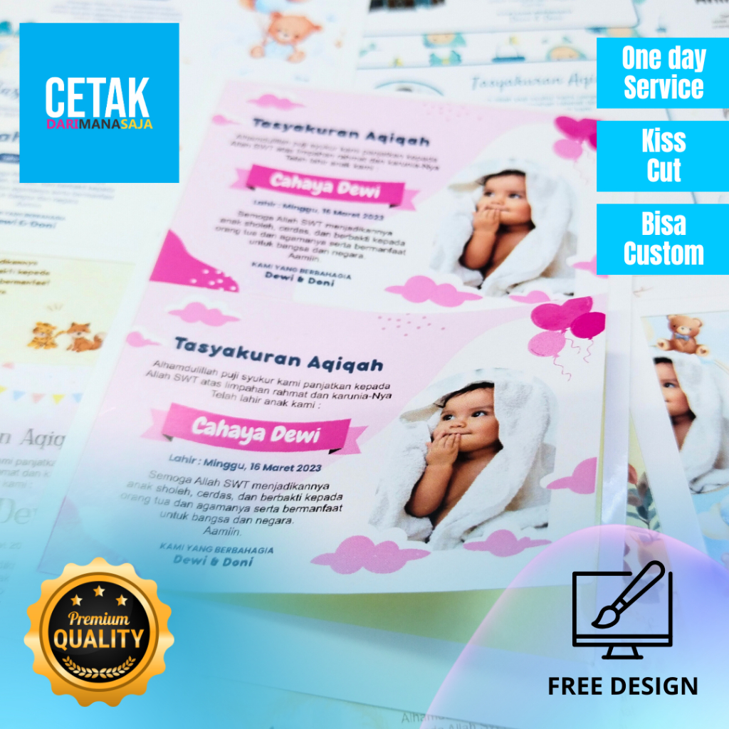 

Tasyakuran Aqiqah/ Stiker Aqiqah / Stiker Tasyakuran Kelahiran Perlembar
