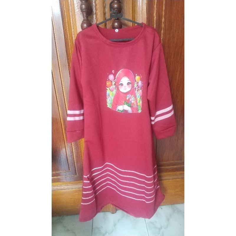 Gamis anak perempuan bahan kaos gamis harian anak