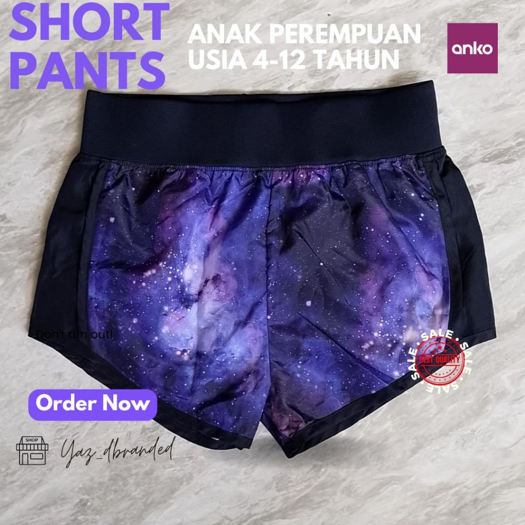 Anko Active Short Pants Anak Perempuan Usia 4-12 Thn / Celana Pendek Anak Perempuan