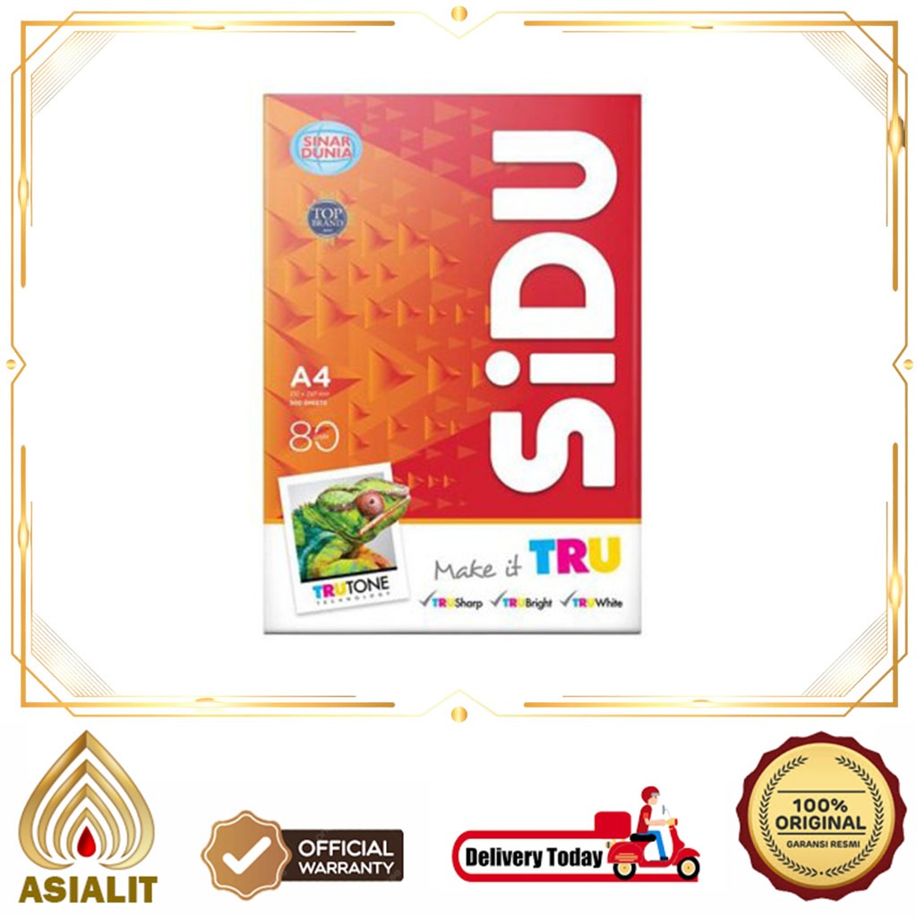 

Kertas HVS A4 Sinar Dunia 80 GSM Sidu Print Foto Copy 80 Gram