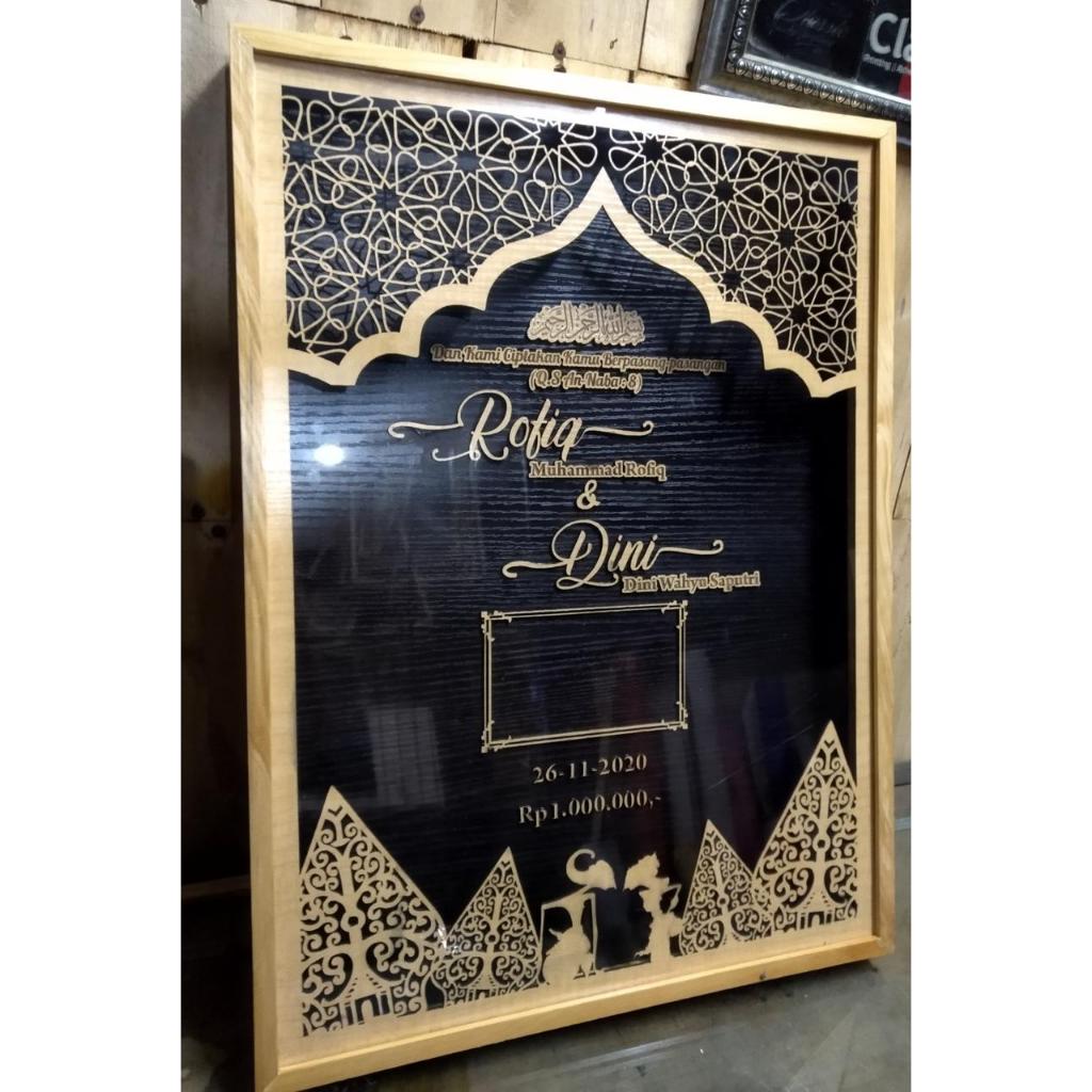 Bingkai mahar Pernikahan / Mahar Lasercut / Bingkai Mahar Wayang Budaya