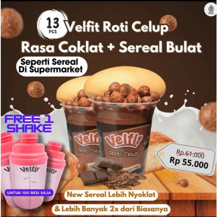 

[FREE SHAKE] BEST CHOICE 13Pcs Velfit Roti Celup Rasa coklat + SEREAL Lebih BANYAK & lebih KENYANG