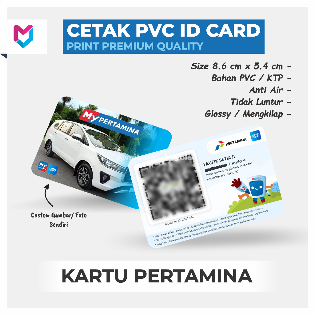

Cetak Kartu PVC Costum | Cetak Kartu My Pertamina | Cetak Kartu ID Crad PVC (FREE COVER PLASTIK)