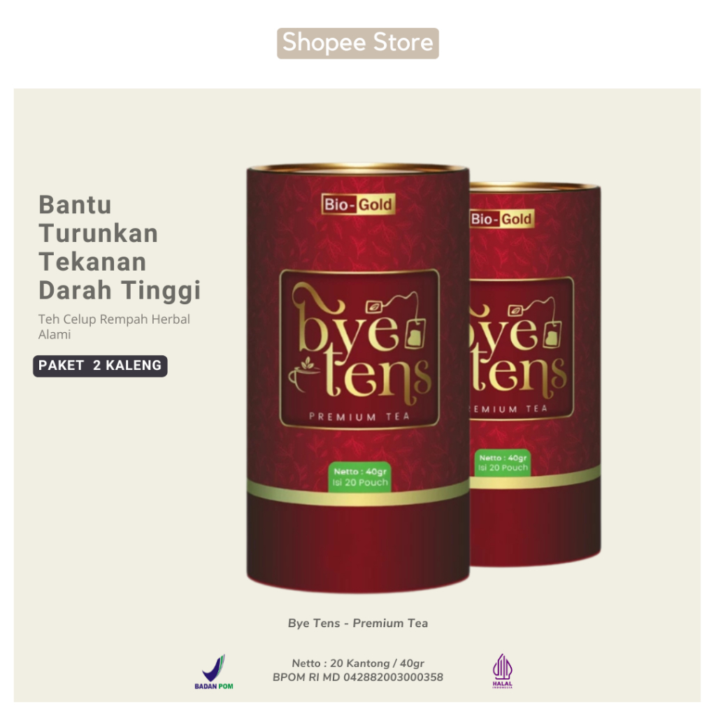 

BUNDLE 2 Bye Tens Bio Gold Premium Tea Teh Celup Bantu Atasi Hipertensi Tekanan Darah Tinggi BPOM