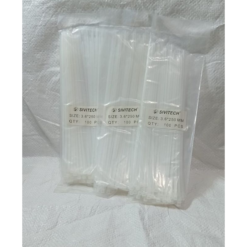 

Kabel ties 3,6x250 si isi 100 pcs warna putih