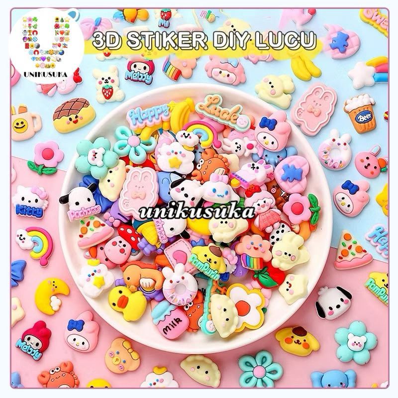 

[UNIKUSUKA] Stiker Kartun Lucu timbul 3D Sticker 3D karakter Tempel Sticker Tumbler Aesthetic Aksesoris