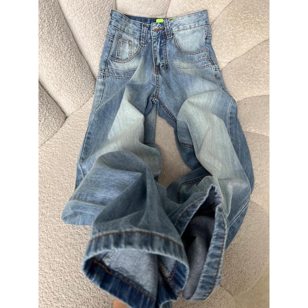 [Luck wanita] Retro Lurus Korea CelanaJeans Wanita Highwaist Premium