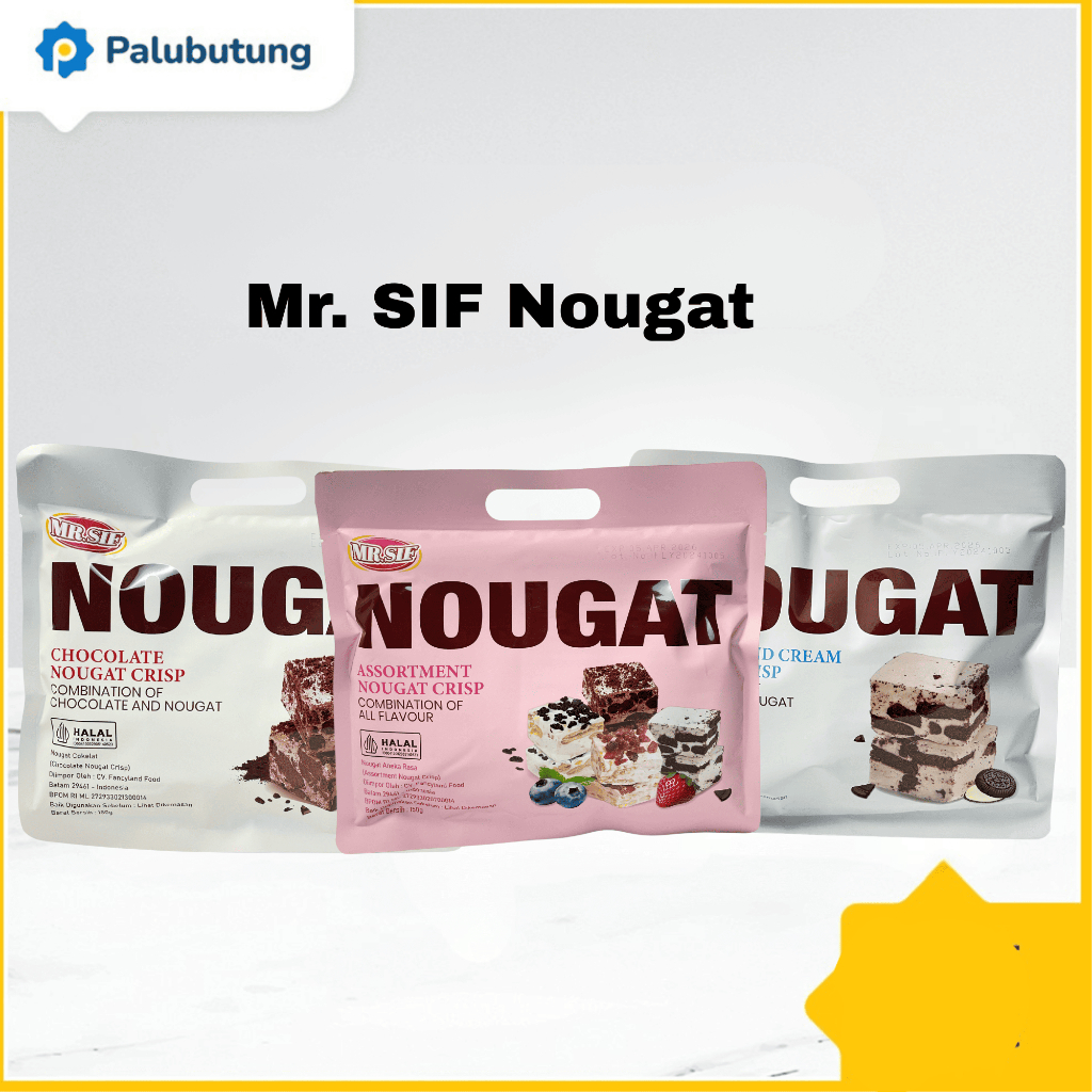 

PALUBUTUNG - MR SIF Nougat 150gr Nougat Chocolate, Cookies N Cream, Assorted