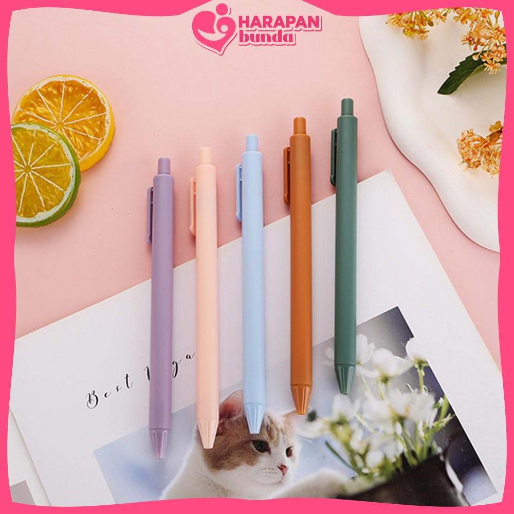 

Pulpen Gel Ink 0.5mm Macaron Tinta Hitam Alat Tulis Stationery / Pulpen Warna Warni Pastel Cetek Polos Harapan Bunda A120