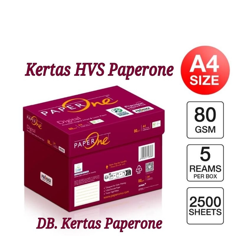 

Kertas HVS Paperone A4 80 Gr (Premium Digital Inkjet & Laser Paper)