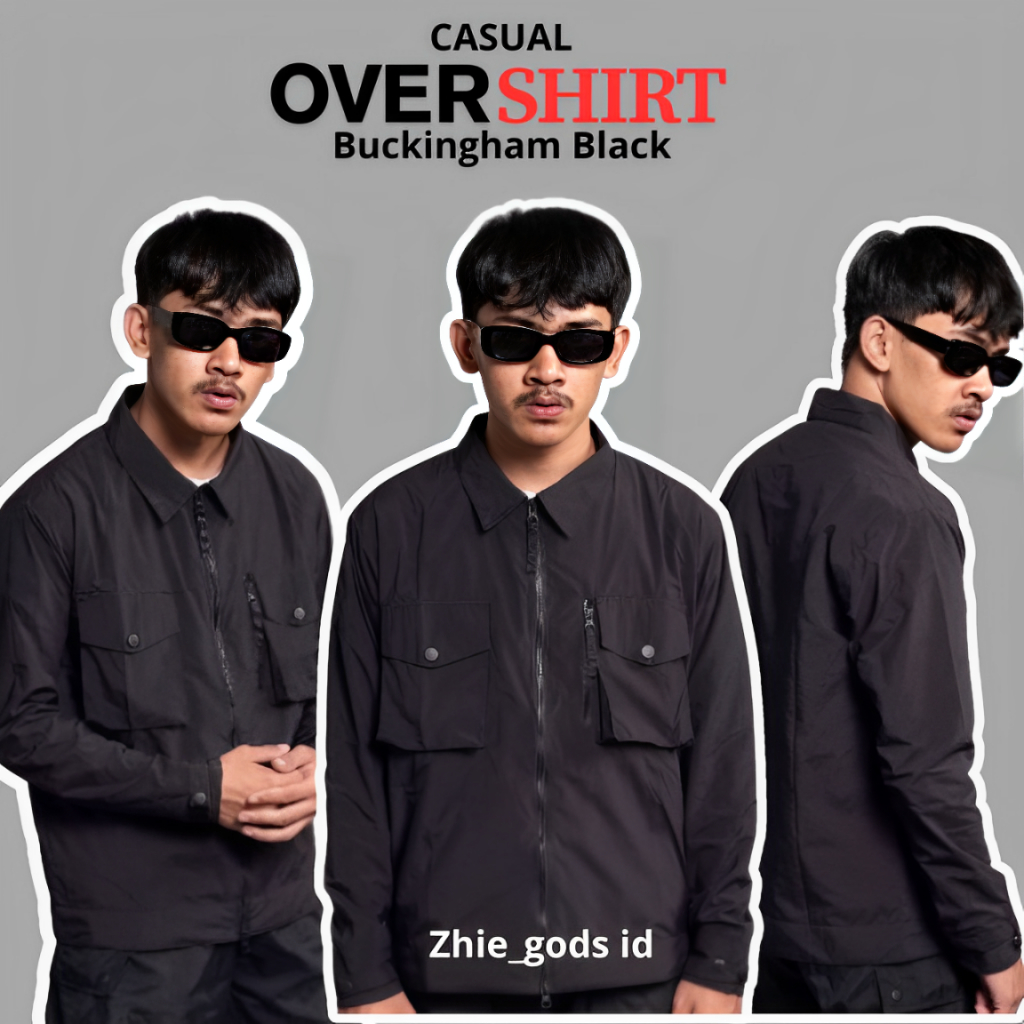 Overshirt Jacket - Black Overshirt Jacket - Jaket Pria Kerah Kemeja - Casual Outfit
