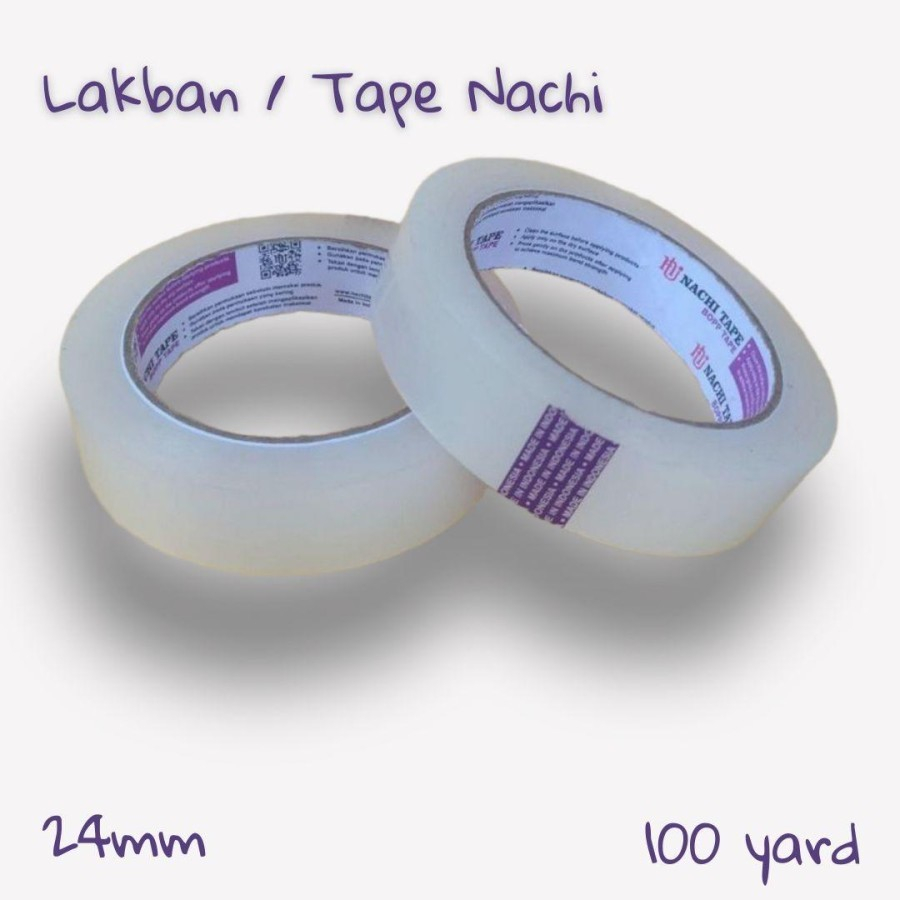

Lakban OPP Nachi 1 inch 24mm 100Y / Solasi Selotip 100 YARD / Isolasi Tebal Bagus panjang banyak