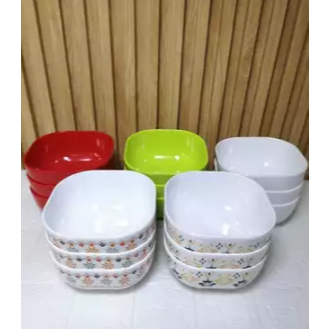 RISSHIN MELAMIN MANGKUK PERSEGI W605/MANGKOK MELAMIN 5 INCH/MANGKUK MELAMIN/MANGKOK MAKANAN/MANGKOK 