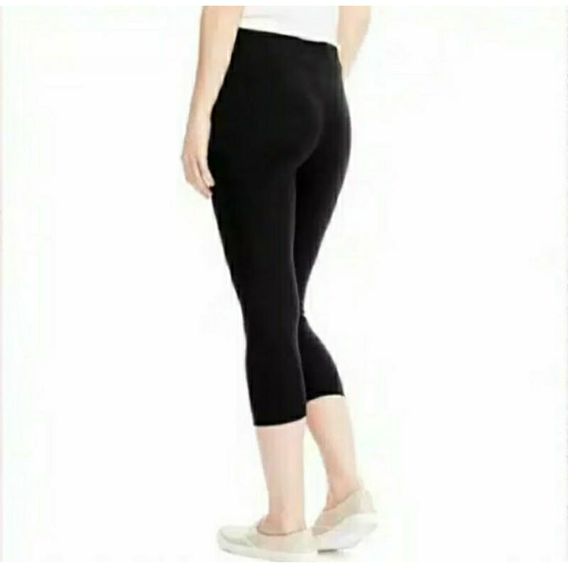 legging 7 8 wanita import tebal pendek Polos