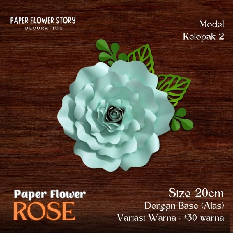 Paper Flower Backdrop Rose Bunga Kertas Mawar size 20cm dekorasi photo booth backdrop pernikahan lam