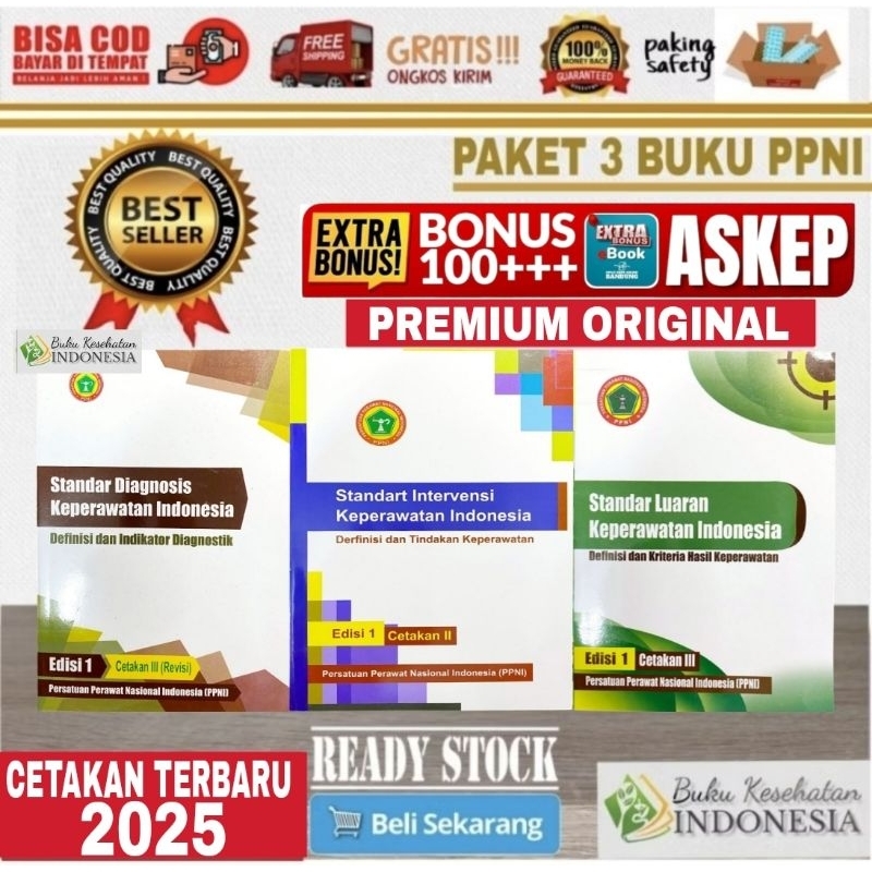 PAKET 3 BUKU PPNI KEPERAWATAN SDKI SIKI SLKI pelengkap NANDA NIC NOC ASKEP 3S SDKI SIKI SLKI DAN PAN