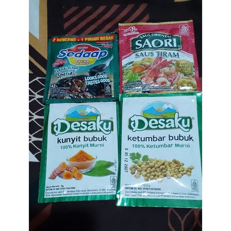 

Kecap Sedaap+Kunyit Bubuk+Saori Saus Tiram+Ketumbar Bubuk Paket 3D (TRB60)
