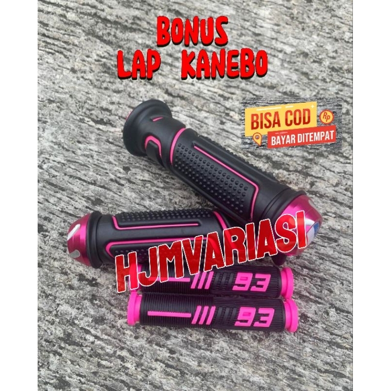 Handgrip Motor Garis Variasi Warna Hitam Pink Dengan Jalu Pink Variasi