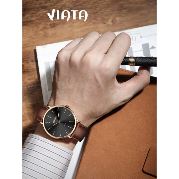 Jam Tangan Couple VIATA Original Jam Tangan Pasangan Kapel Pria Wanita Luxury Premium Watch