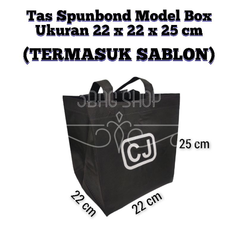 

(Termasuk SABLON) Goodie Bag Tas Custom Spunbond 22x22 cm Tinggi 25 cm / Tas Box Nasi / Tas Hajatan / Goodie Bag / Tas Hampers / Shopping Bag / Tas Promosi