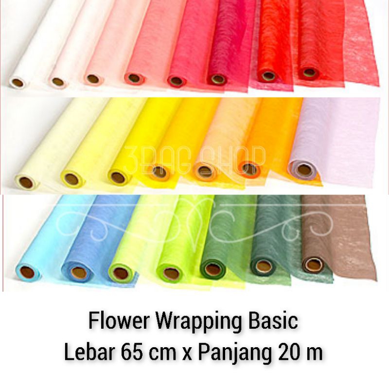 

Flower Wrapping Basic Spunbond Premium/ Kertas Tissue Polos / Pembungkus Kado / Wrapping Kit /Pembungkus Bunga / Handycraft / Souvenir / (1 roll)