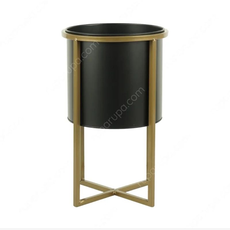 INFORMA POT WITH STAND GOLD BLACK// POT BUNGA WITH STAND // POT BUNGA INFORMA