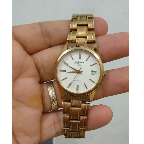jam tangan wanita goldsmith quartz rosegold stainles steel