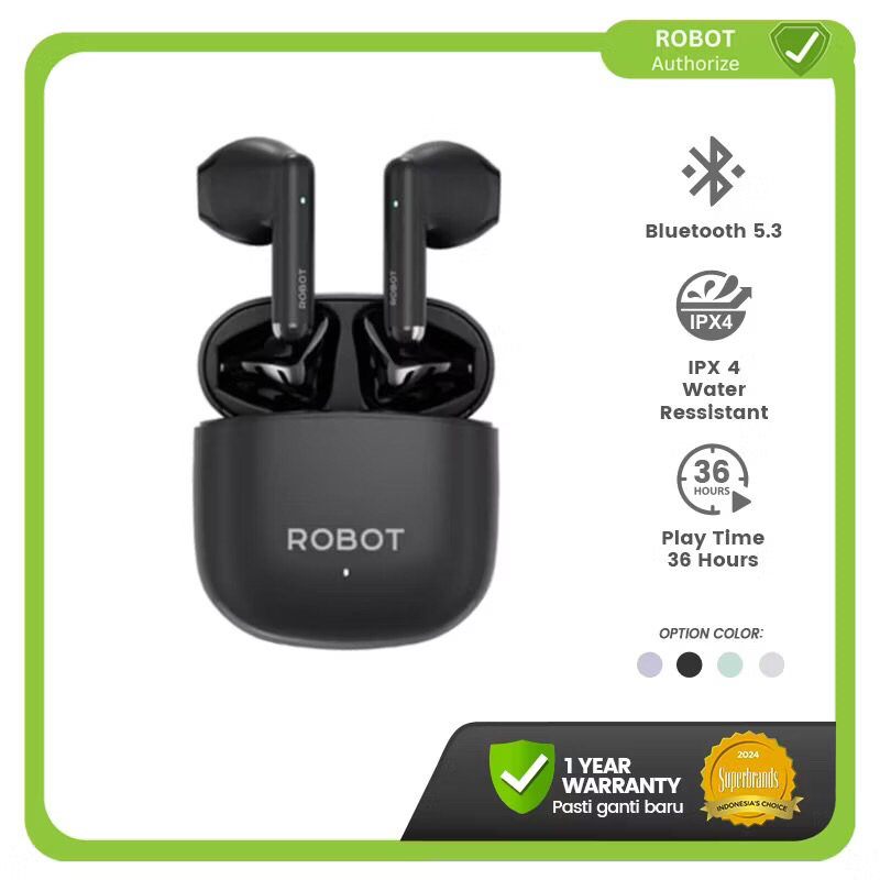 Robot T60 TWS Earphone Airbuds Wireless TWS Bluetooth Original