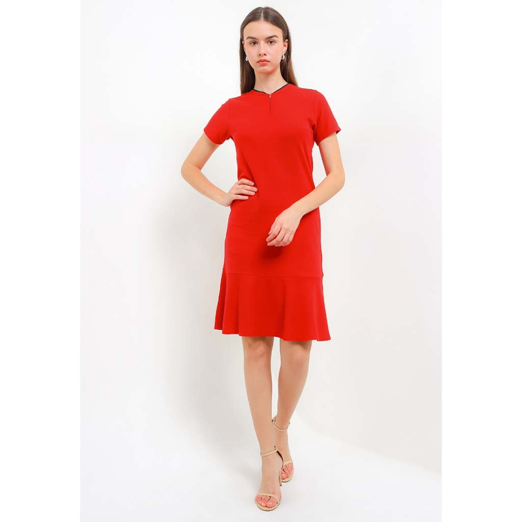 X EIGHT Jessyln Dresses - Dress Wanita Merah Couple