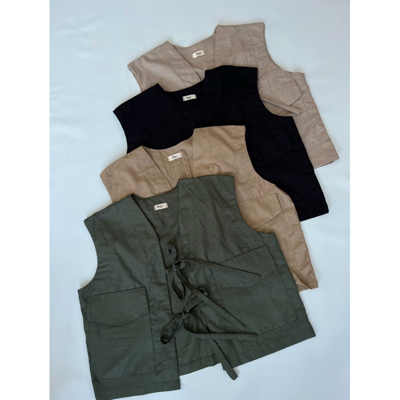 vest linen vest wanita rompi wanita