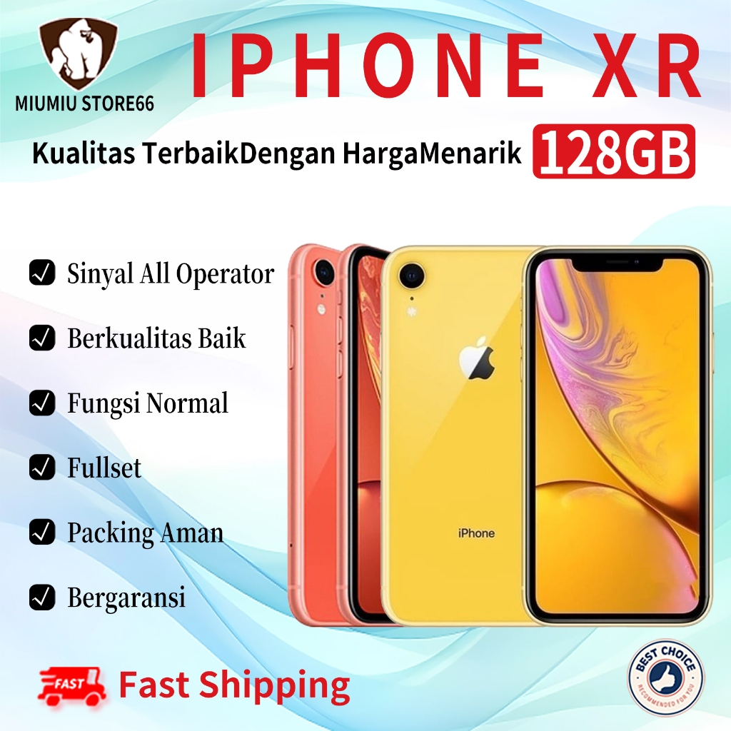 iPhone XR 128GB Fullset Second/Bekas Original100% INTER Mulus Normal Perfect Kondisi Like New Phone