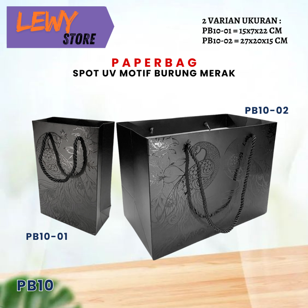 Paper Bag Hadiah Jumbo / Premium Gift Bag / Tas Kado Jinjing /Motif Merak/Paperbag Hitam/PaperBag