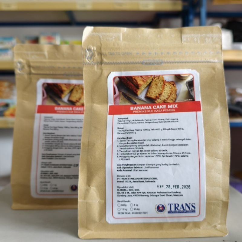 

Trans Banana Cake Mix 500Gr / Premix Trans Banana Cake / Tepung Instant Banana Cake