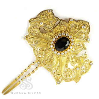 Cucuk Tusuk Konde Rambut Perak Gold Plated Handmade Bali