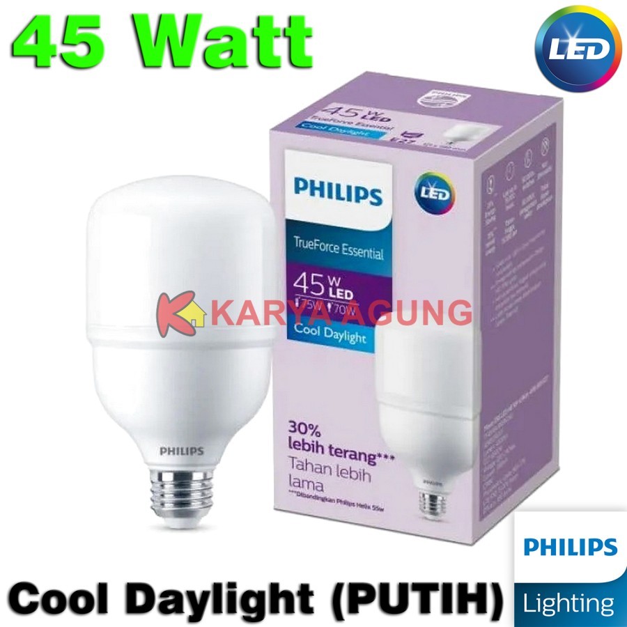 Lampu LED Philips 45W TrueForce Essential Bohlam Besar TForce 45 Watt