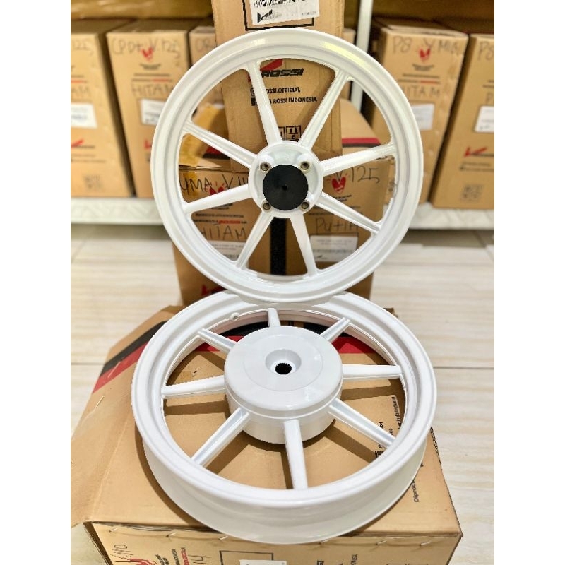 Velg V rossi Comet Vario 125/150 old new ,Palang 8 Putih,Hitam Glossy