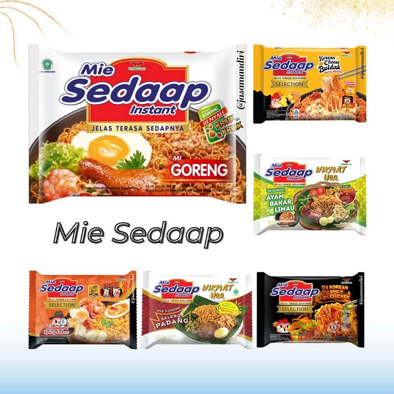 

MIE SEDAAP GORENG ALL VARIAN 1/2DUS (20PCS)
