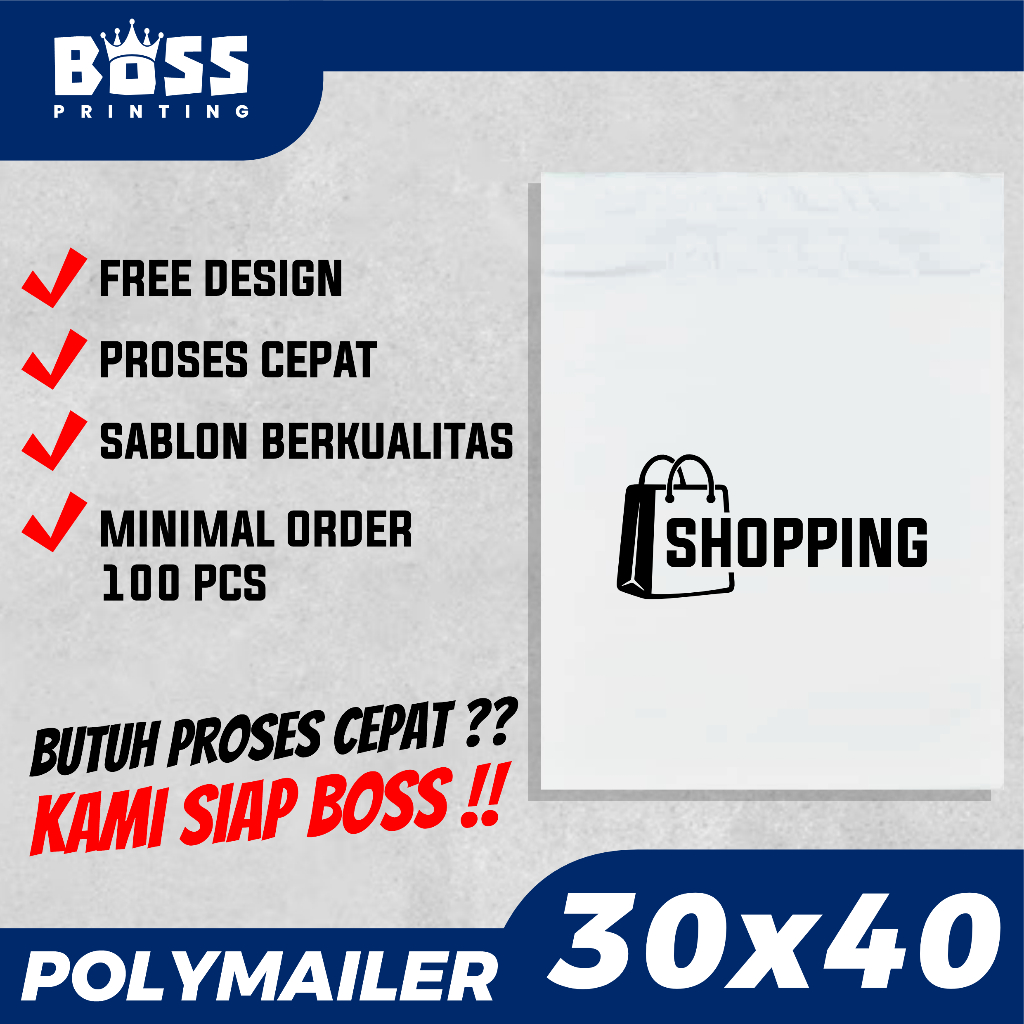 

Sablon Plastik Custom Olshop Polymailer 30x40 FREE DESIGN COD