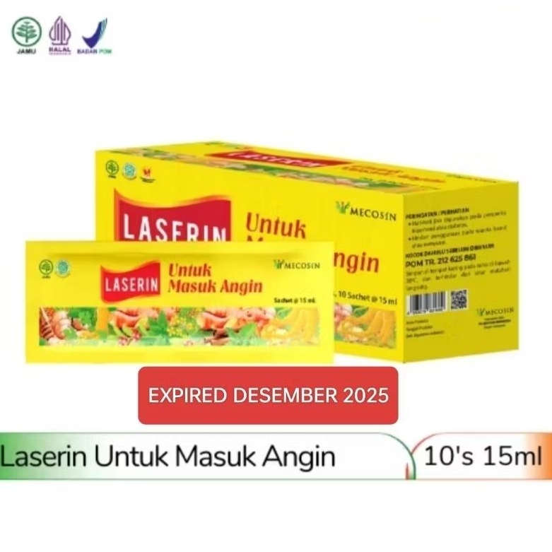 

Tolak Angin Laserin 1 box @10 Sachet/15ml Minuman Herbal Untuk Atasi Masuk Angin Serta Badan Pegal Pegal